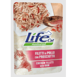 Life cat filetti di pollo con prosciutto gr 70 bustina