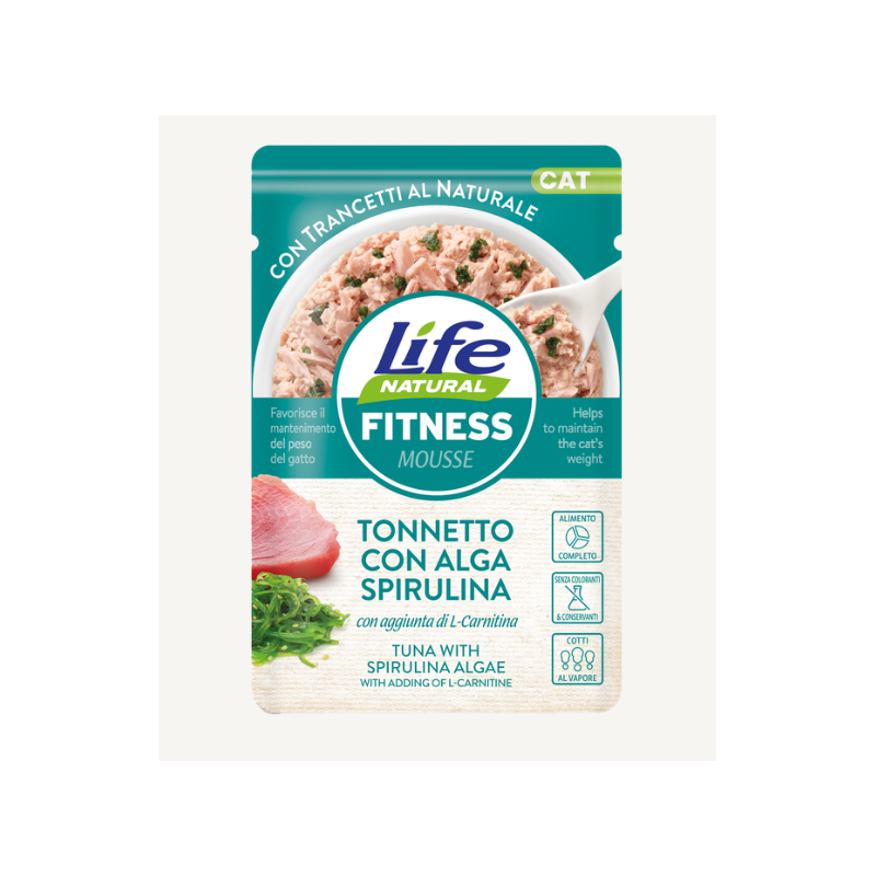 Life cat natural fitness tonnetto con alga spirulina gr 70 bustina