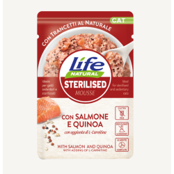 Life cat natural sterilised con salmone e quinoa gr 70 bustina