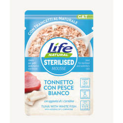 Life cat natural sterilised tonnetto con pesce bianco gr 70 bustina