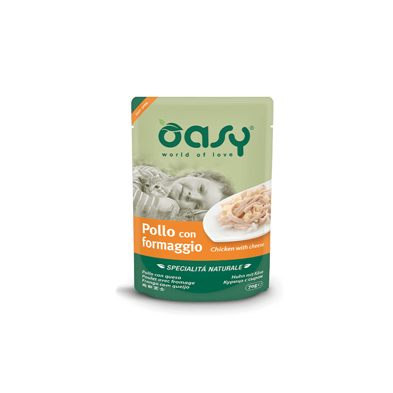 Oasy cat pollo con formaggio bustina gr 70