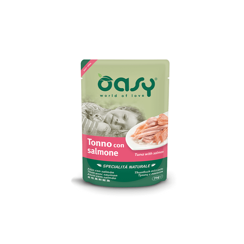 Oasy cat tonno con salmone bustina gr 70