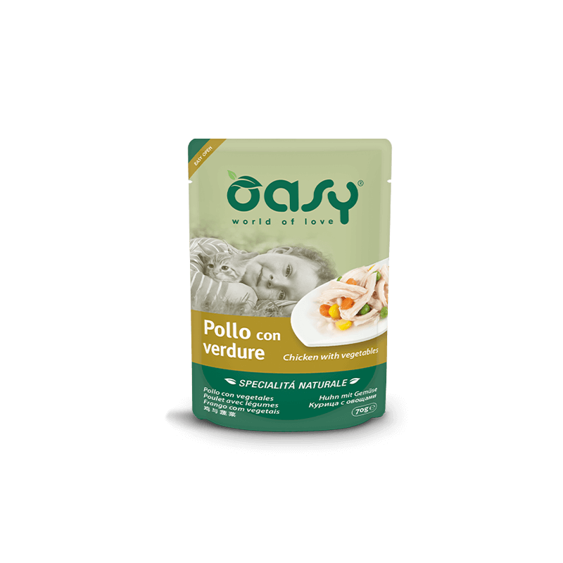 Oasy cat pollo con verdure bustina gr 70