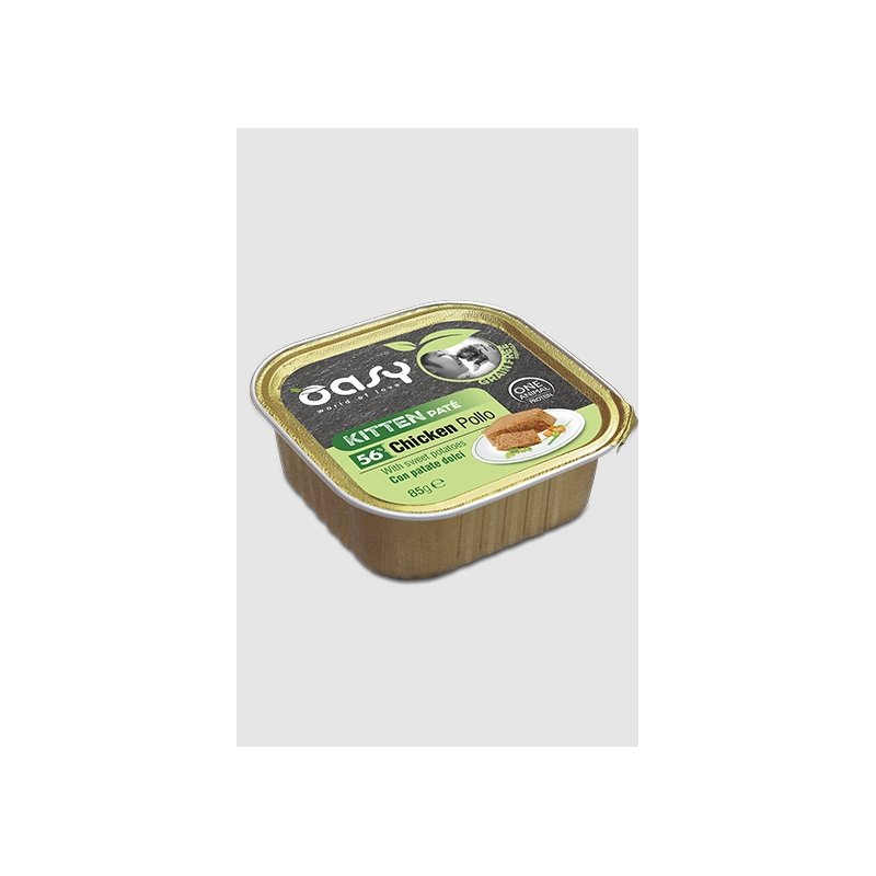 Oasy cat kitten pate' pollo gr 85 vaschetta grain free