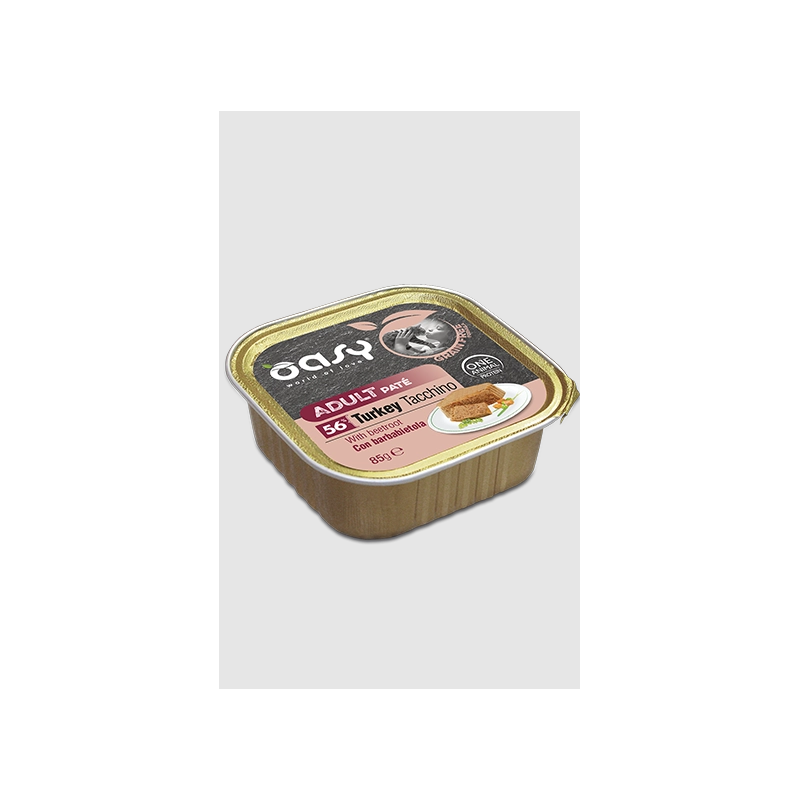 Oasy cat adult pate' tacchino gr 85 vaschetta grain free