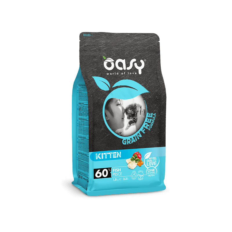 Oasy cat kitten Fish kg 1,5 croccantino Grain free