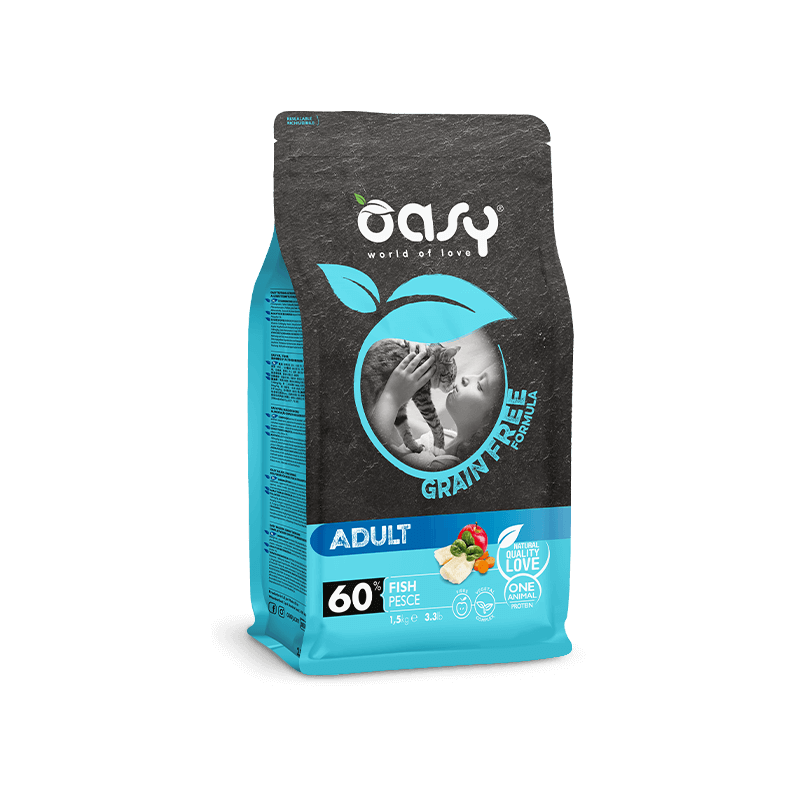 Oasy cat adult fish kg 1,5 croccantino Grain free