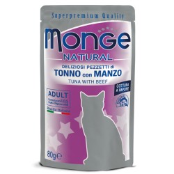 MONGE BUSTINE GATTO TONNO E MANZO GR 80