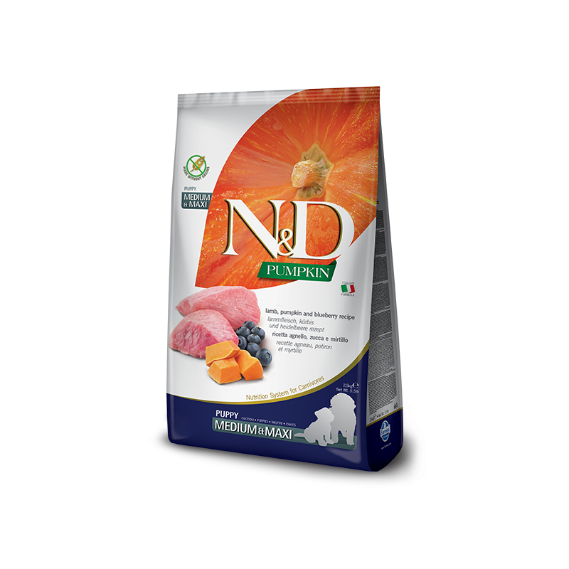 N&D dog PUMPKIN FORMULA LAMB&BLUEBERRY PUPPY MED KG 2,5 