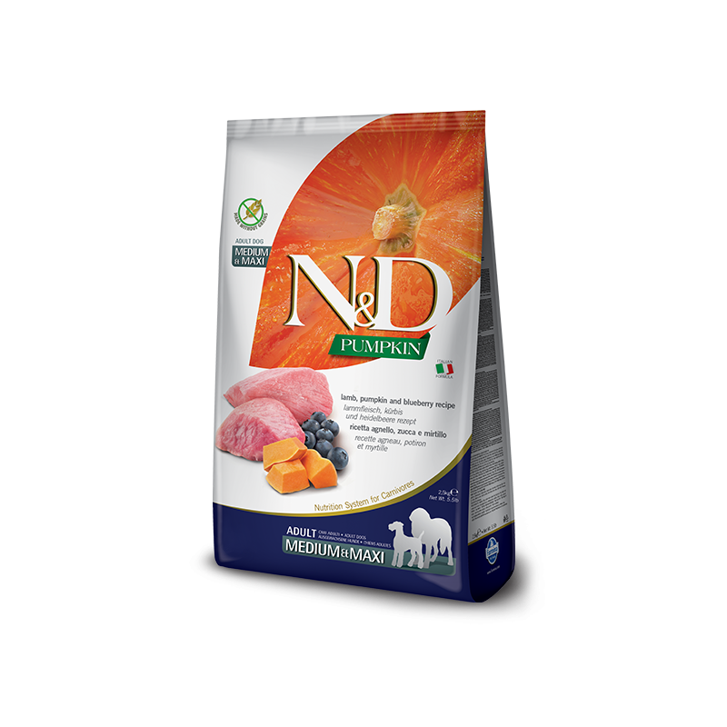 N&D dog PUMPKIN FORMULA ADULT MEDIUM/MAXI KG 2,5 AGNELLO ZUCCA MIRTILLO