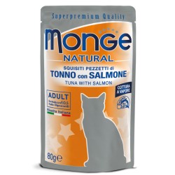 MONGE BUSTINE GATTO TONNO E SALMONE GR 80