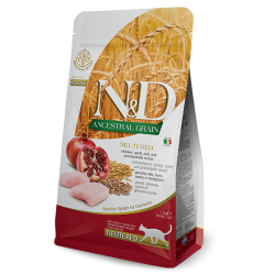 N&D ADULT CAT 300 GR LG ANCESTRAL GRAIN NEUTERED FARRO AVENA POLLO MELOGRANO