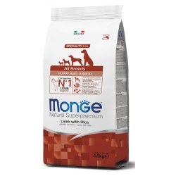 MONGE DOG PUPPY & JUNIOR CON AGNELLO E RISO NEW KG 12 SPECIALITY LINE