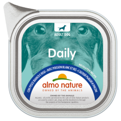 ALMO DOG DAILY MENU' 100 GR VASCHETTA CON PESCE BIANCO E RISO