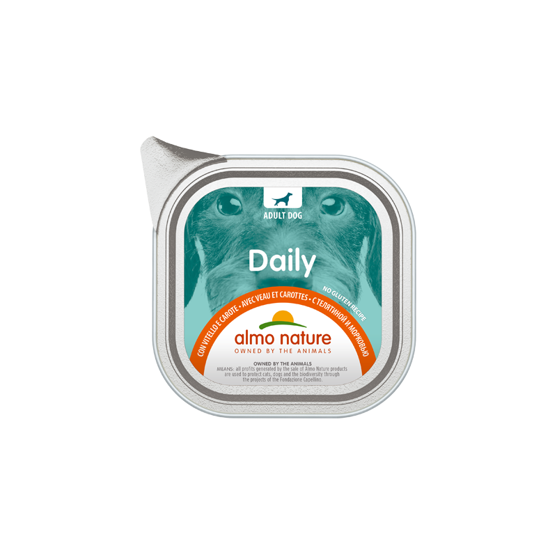 ALMO DOG DAILY MENU' GR 100 CON VITELLO E CAROTE