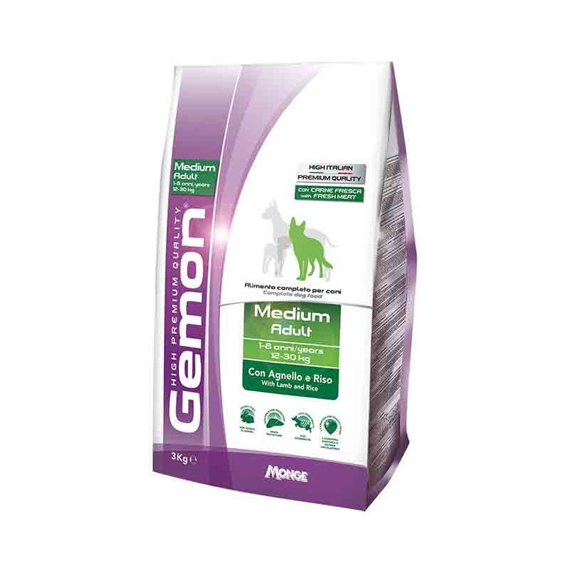 GEMON DOG MEDIUM ADULT AGNELLO E RISO KG 15