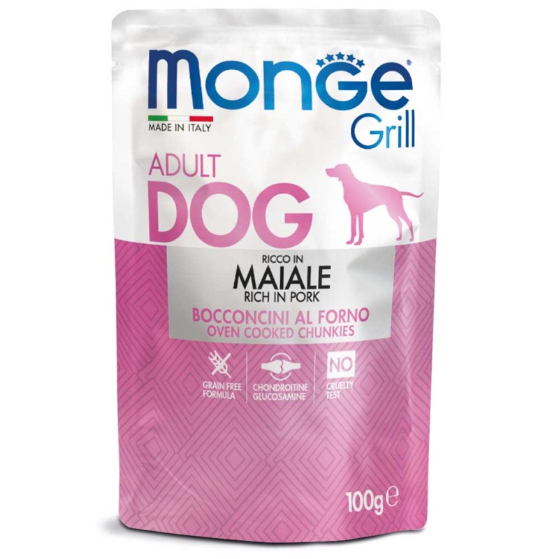 MONGE DOG GRILL MAIALE BUSTINA GR 100