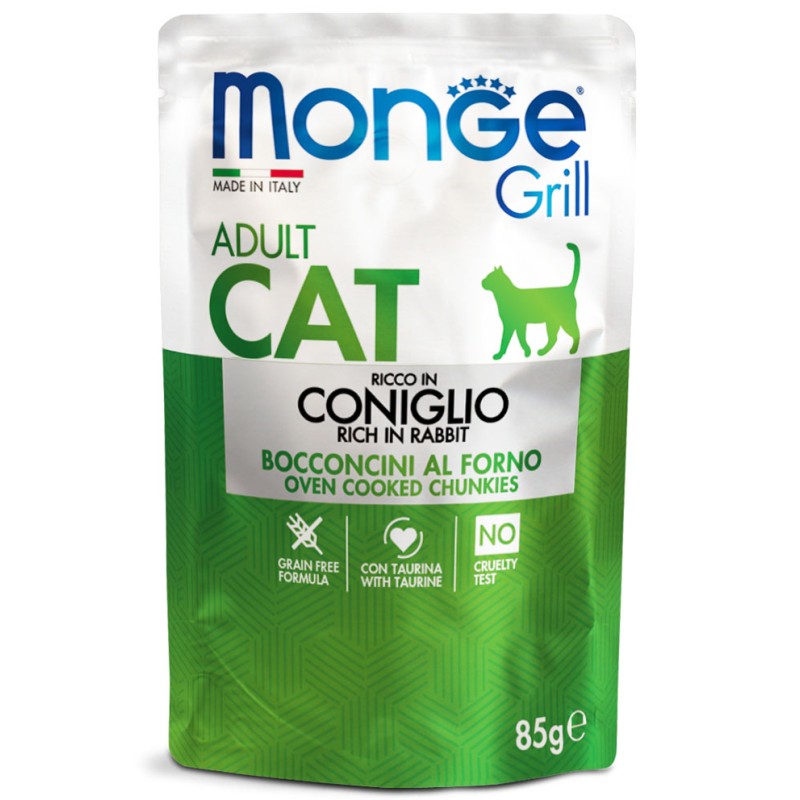 MONGE GATTO GRILL CONIGLIO BUSTINA GR 85